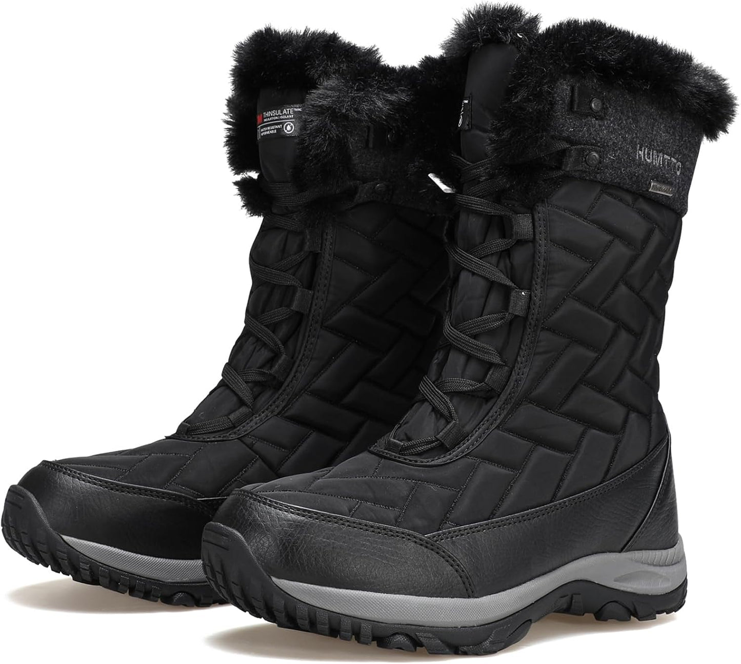 HUMTTO Women's Winter Warm Waterproof Snow Boots Lightweight Non-Slip Faux Fur Lined Ankle Booties