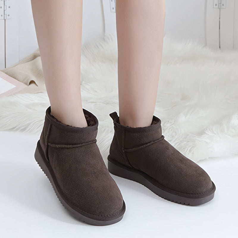 Womens Ultra Mini Winter Boots with Arch Support | Suede Ankle Booties