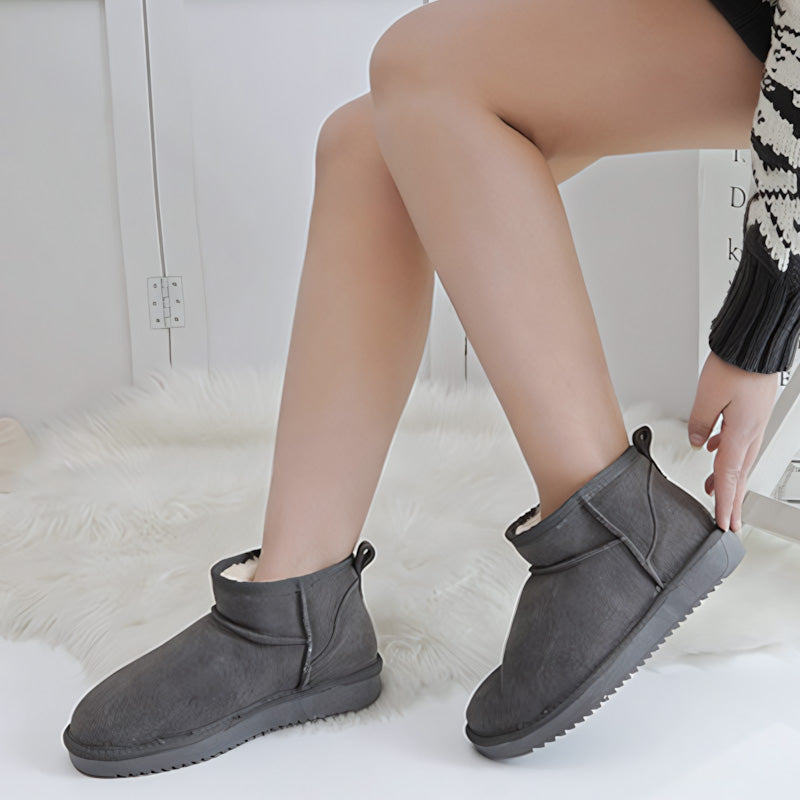 Womens Ultra Mini Winter Boots with Arch Support | Suede Ankle Booties