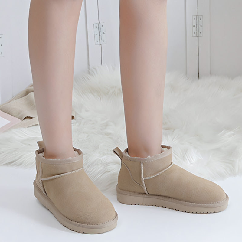 Womens Ultra Mini Winter Boots with Arch Support | Suede Ankle Booties