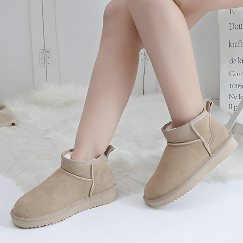 Womens Ultra Mini Winter Boots with Arch Support | Suede Ankle Booties