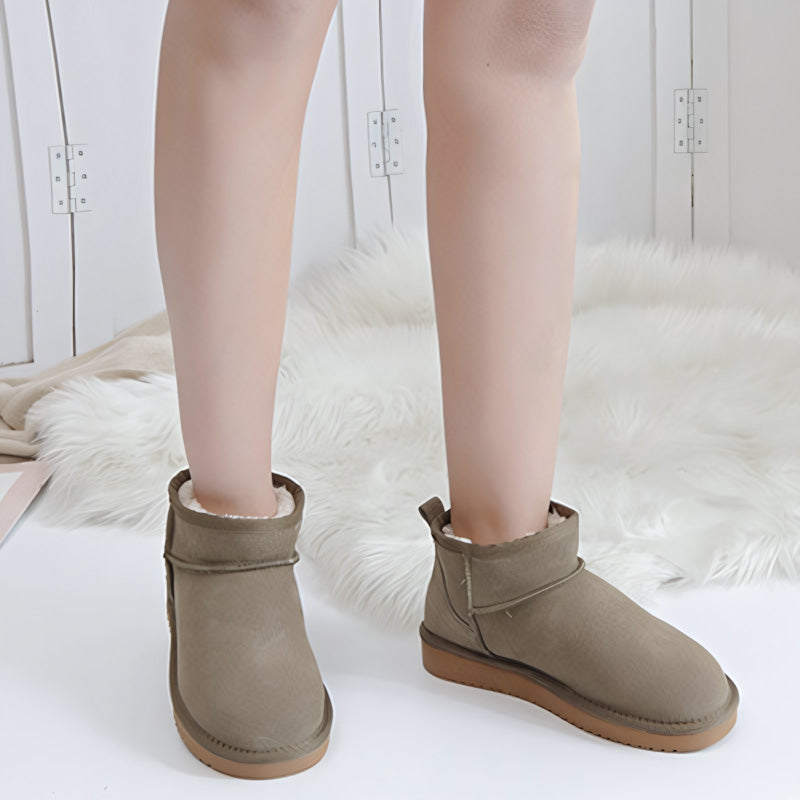 Womens Ultra Mini Winter Boots with Arch Support | Suede Ankle Booties