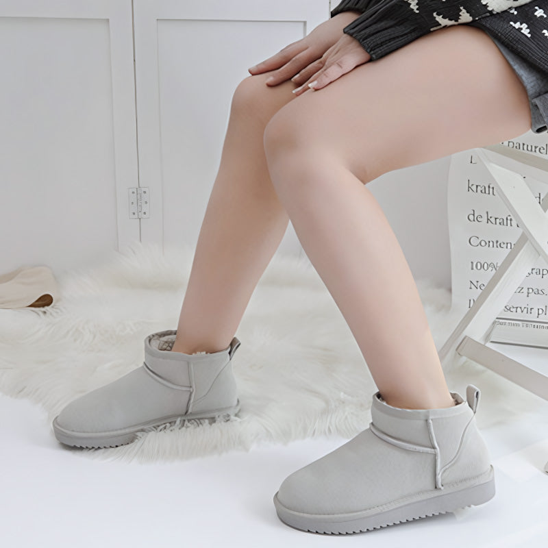 Womens Ultra Mini Winter Boots with Arch Support | Suede Ankle Booties