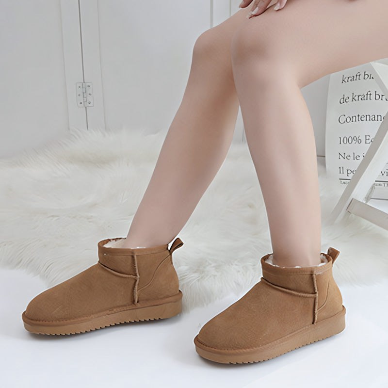Womens Ultra Mini Winter Boots with Arch Support | Suede Ankle Booties
