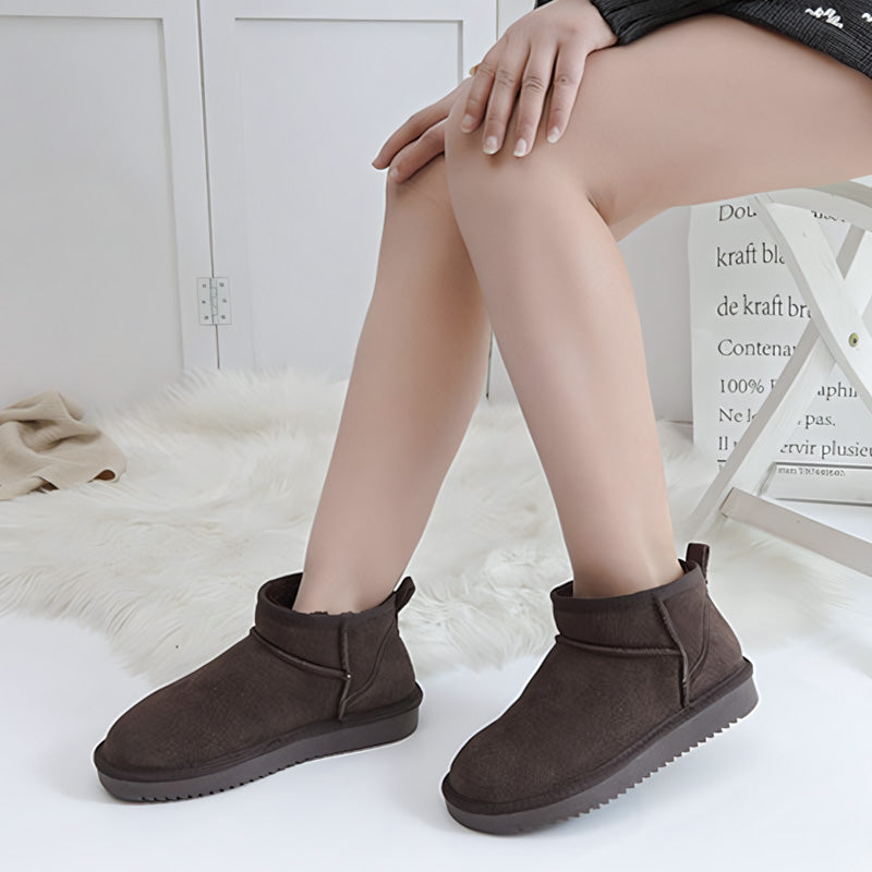 Womens Ultra Mini Winter Boots with Arch Support | Suede Ankle Booties