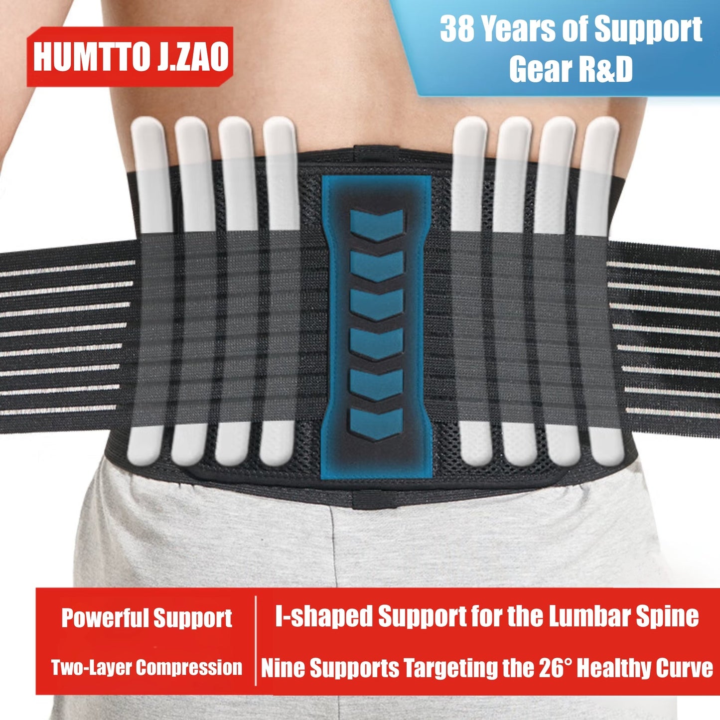 Humtto Dual - Purpose Back Support Belt – For Lifting Workouts & Everyday Lumbar Care - Humtto UK