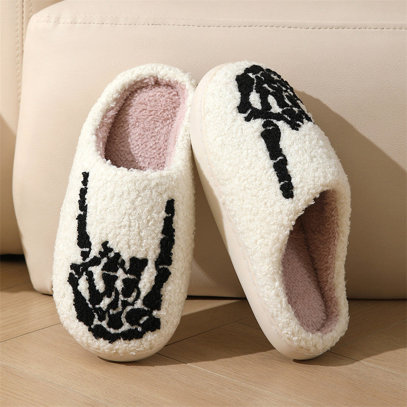 HUMTTO Spooky Halloween Slippers -Cozy Plush Ghost Pumpkin Home Shoes