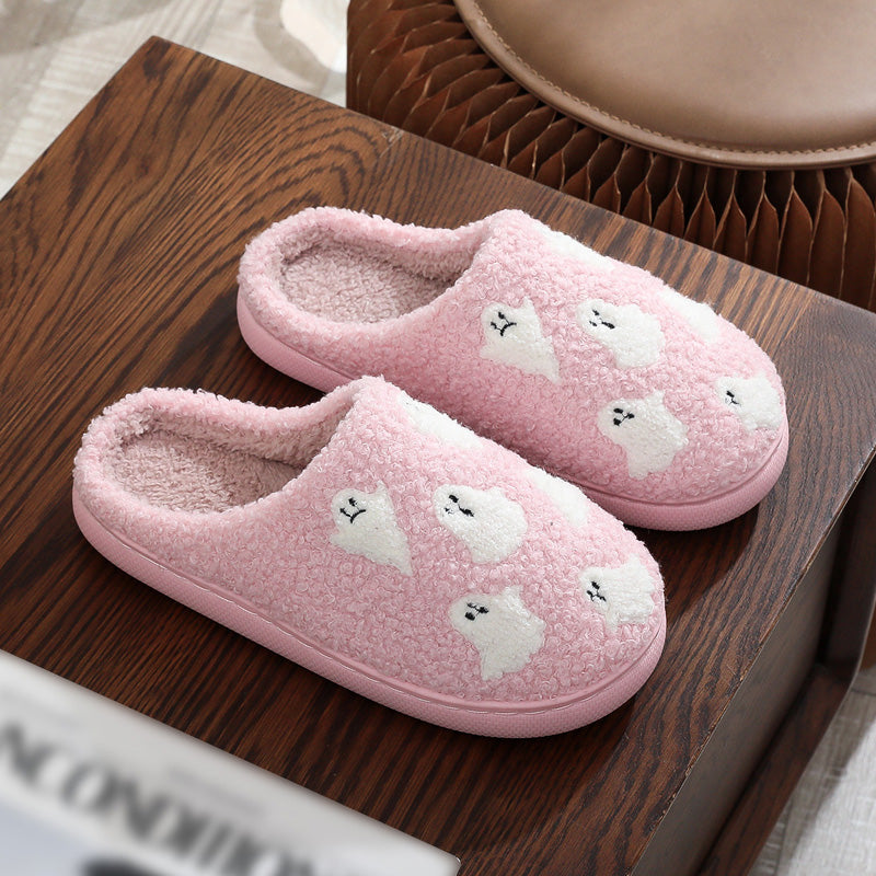 HUMTTO Spooky Halloween Slippers -Cozy Plush Ghost Pumpkin Home Shoes