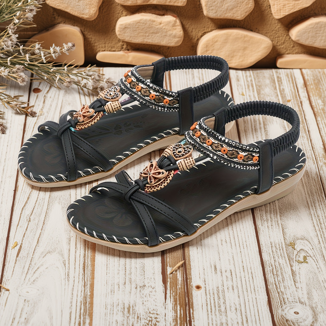 Women’s Boho Orthopaedic Summer Flat Sandals with Wide Fit Comfort