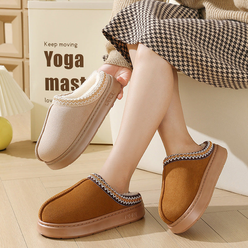 HUMTTO Unisex Suede Slippers–Warm Plush Fleece Lined, Non Slip Comfort
