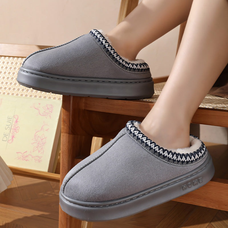 HUMTTO Unisex Suede Slippers–Warm Plush Fleece Lined, Non Slip Comfort
