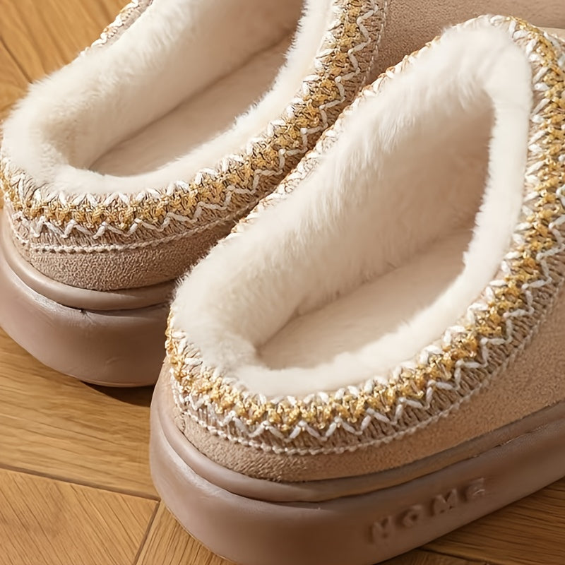 HUMTTO Unisex Suede Slippers–Warm Plush Fleece Lined, Non Slip Comfort
