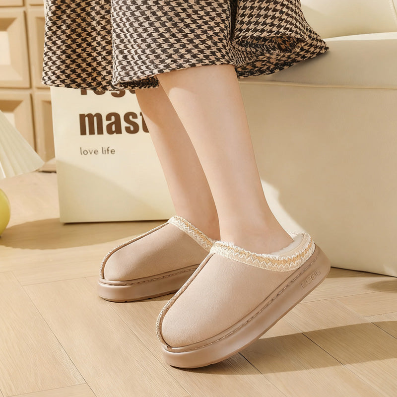 HUMTTO Unisex Suede Slippers–Warm Plush Fleece Lined, Non Slip Comfort