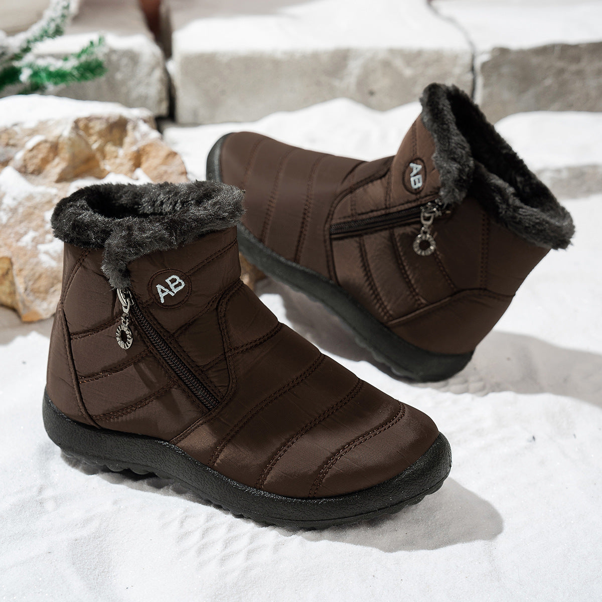 Women’s Waterproof Warm Walking Boots – Anti-Slip & Lightweight