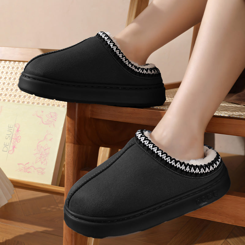HUMTTO Unisex Suede Slippers–Warm Plush Fleece Lined, Non Slip Comfort