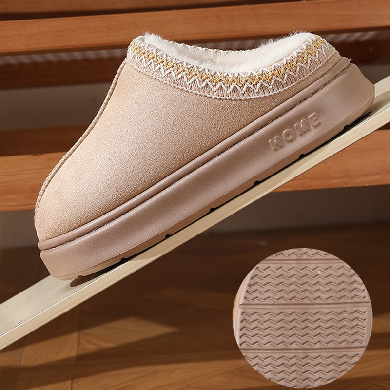 HUMTTO Unisex Suede Slippers–Warm Plush Fleece Lined, Non Slip Comfort