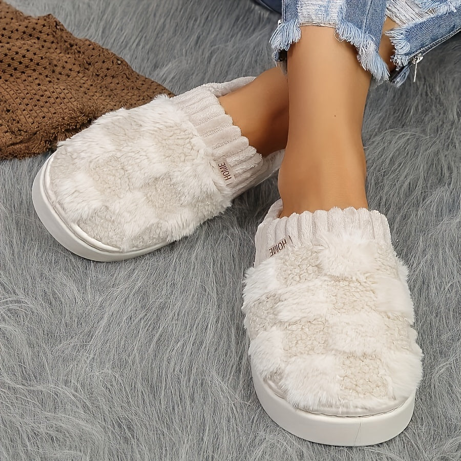 HUMTTO Unisex Cozy Plush Slippers–Non Slip Indoor House Shoes Wide Fit