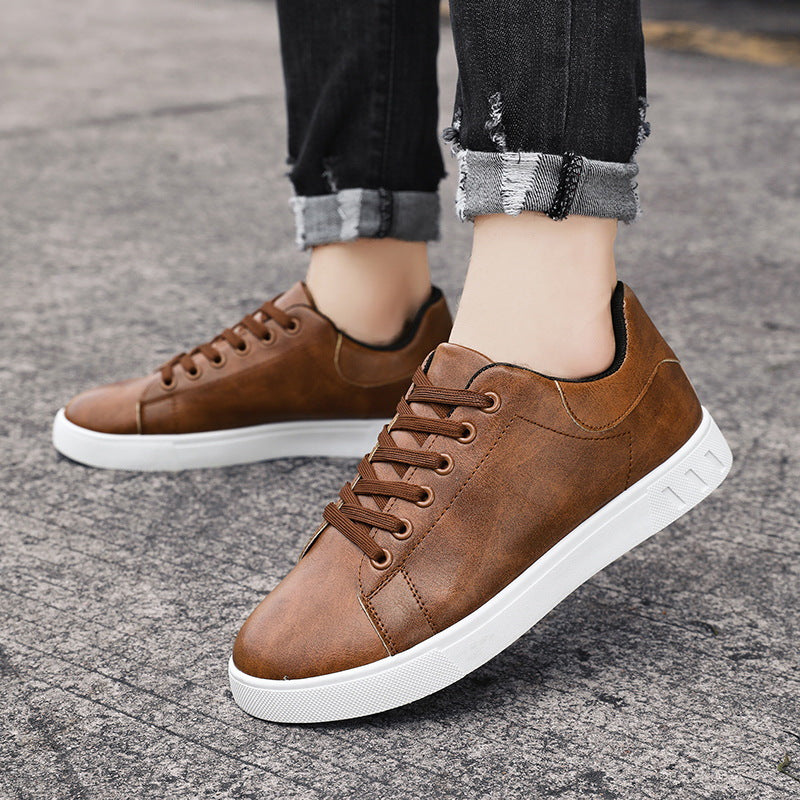 Humtto Ergonomic Leather Sneakers for Men with All-Day Support