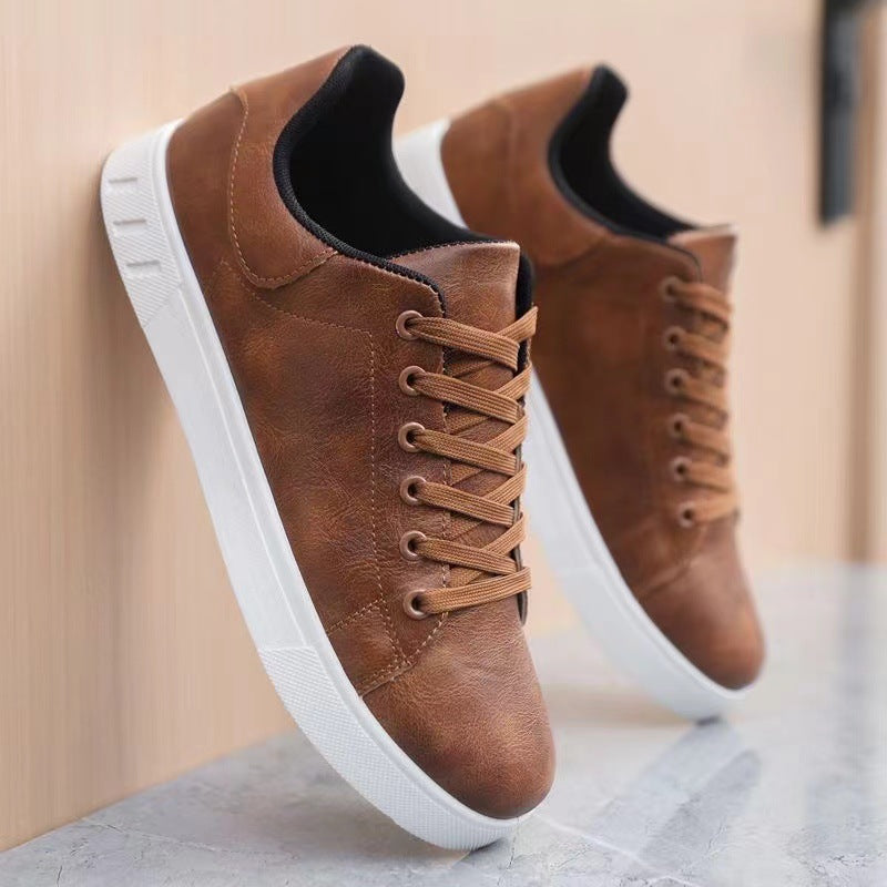 Humtto Ergonomic Leather Sneakers for Men with All-Day Support