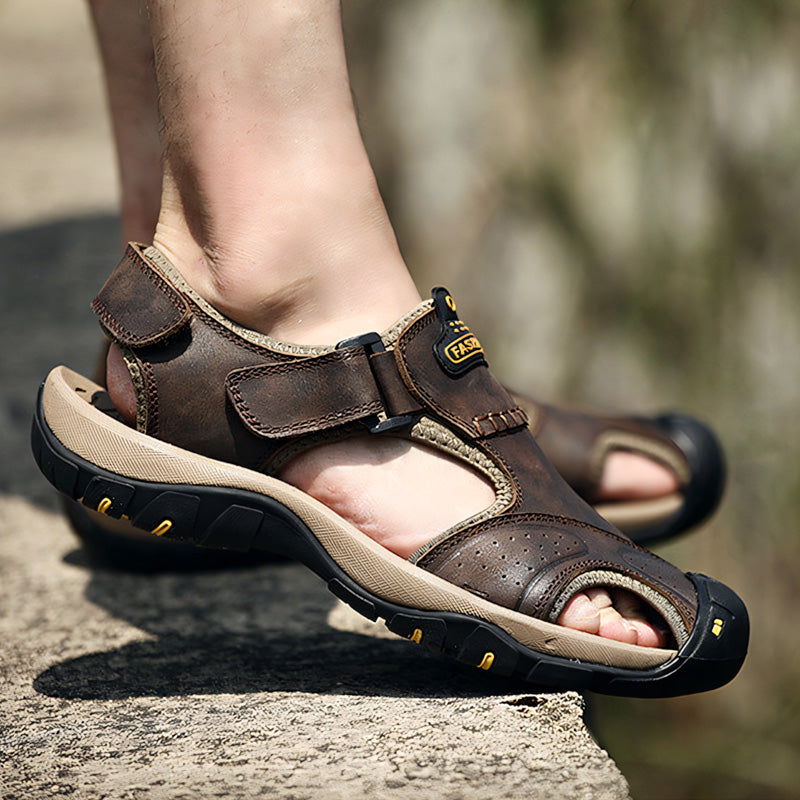Humtto Men’s Breathable Closed Toe Ortho Sandals – Non-Slip & Pain Relief Design
