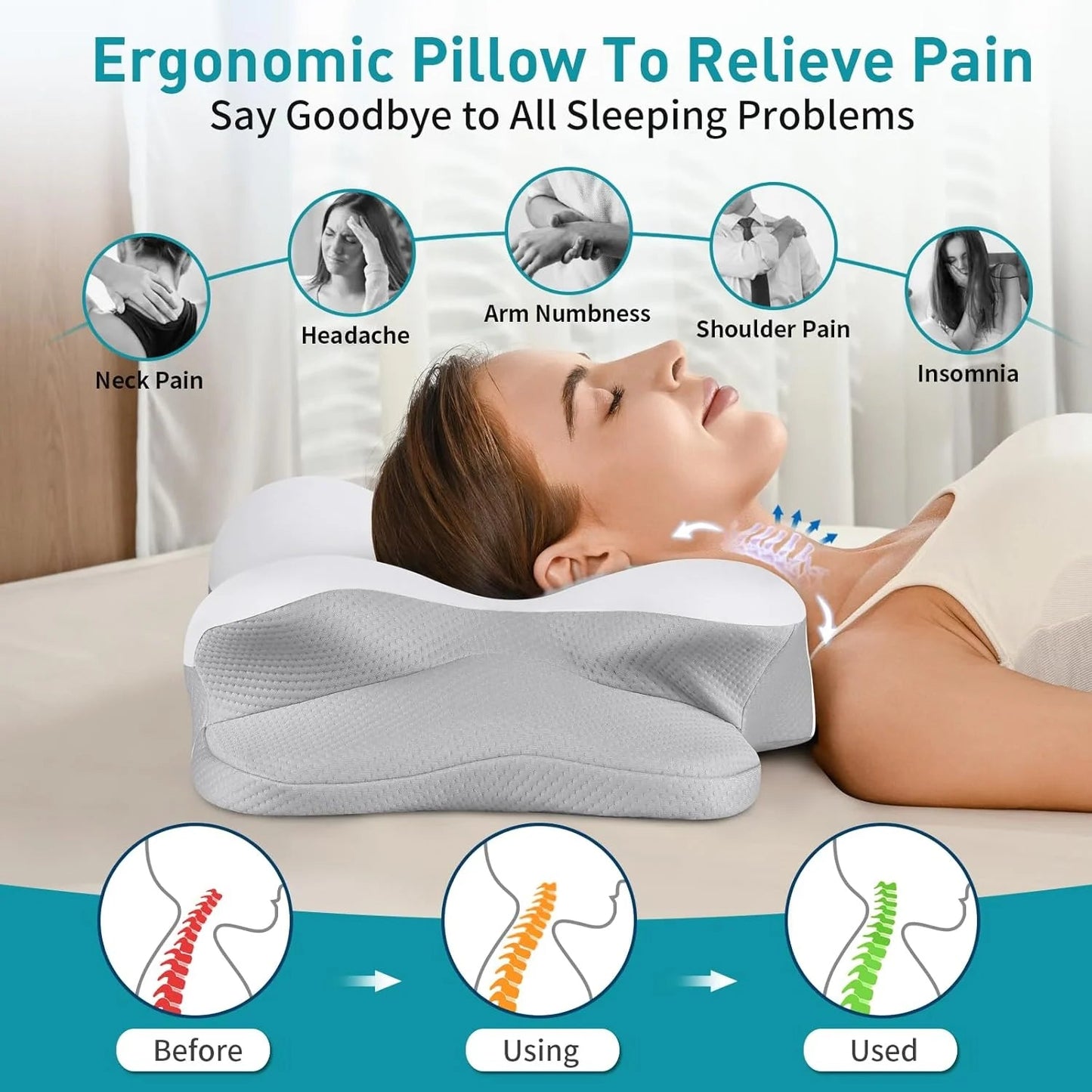 Humtto Orthopedic Memory Foam Neck Pillow for Pain Relief - Humtto UK