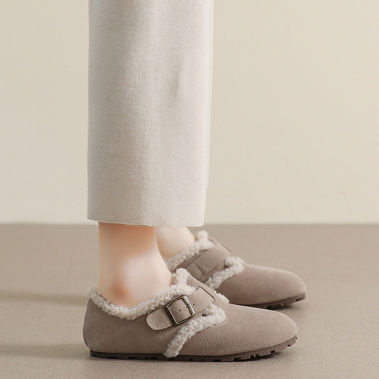 Womens Cozy Suede Clogs with Arch Support | Plush Fleece Lined Shoes