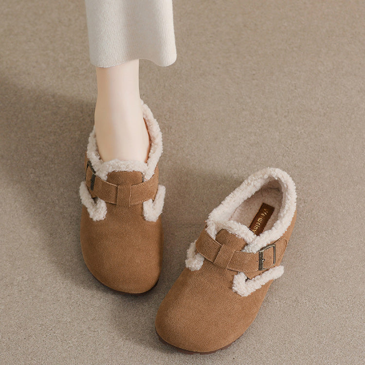 Womens Cozy Suede Clogs with Arch Support | Plush Fleece Lined Shoes