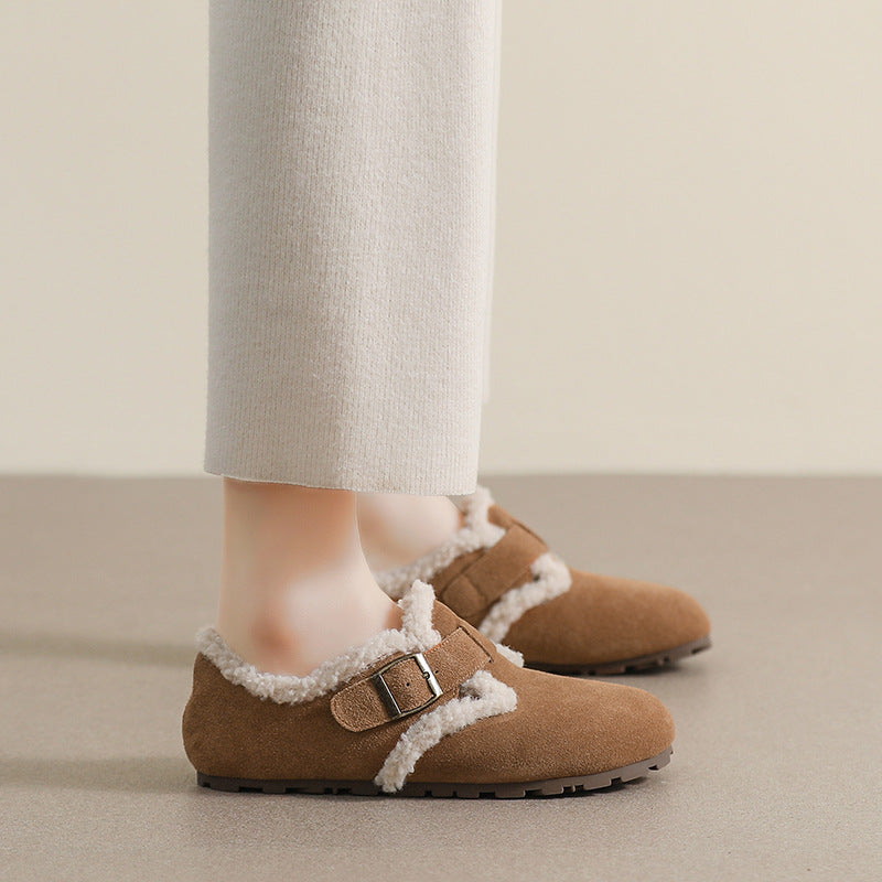 Womens Cozy Suede Clogs with Arch Support | Plush Fleece Lined Shoes