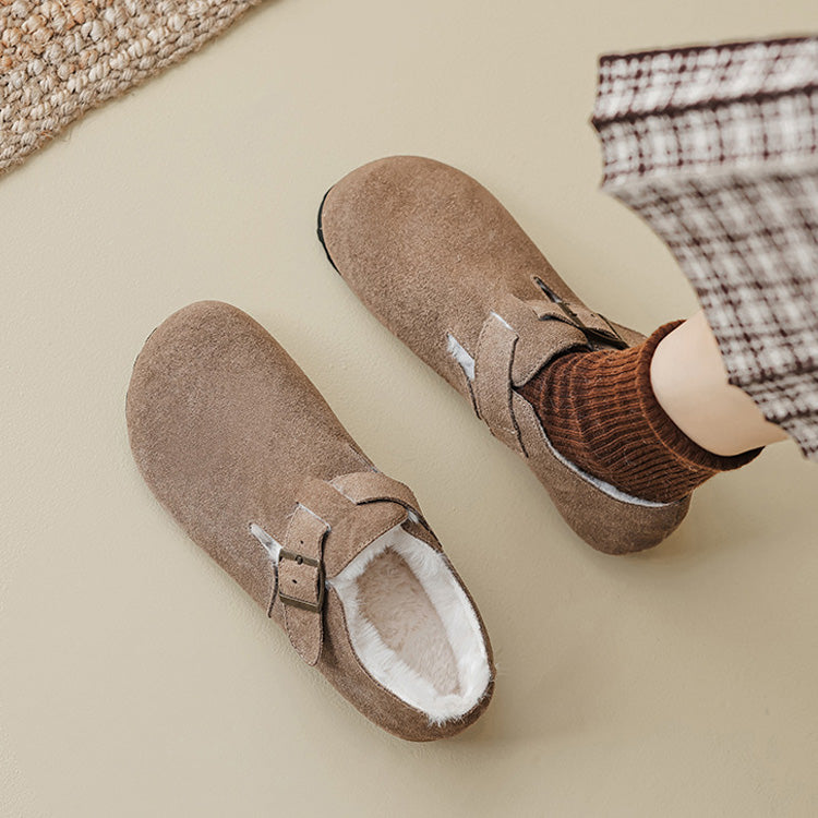 Womens Fleece Lined Suede Loafers with Arch Support | Buckle Shoes