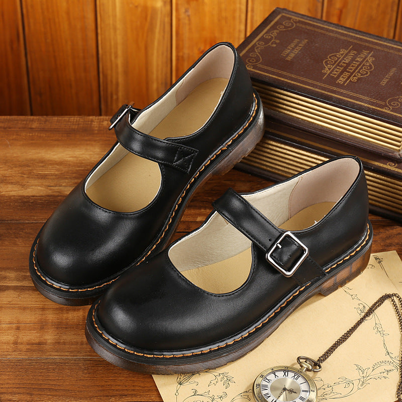 Womens Orthopedic Mary Jane Flats | Classic Leather Everyday Shoes