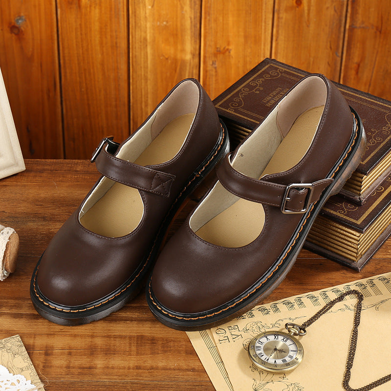 Womens Orthopedic Mary Jane Flats | Classic Leather Everyday Shoes