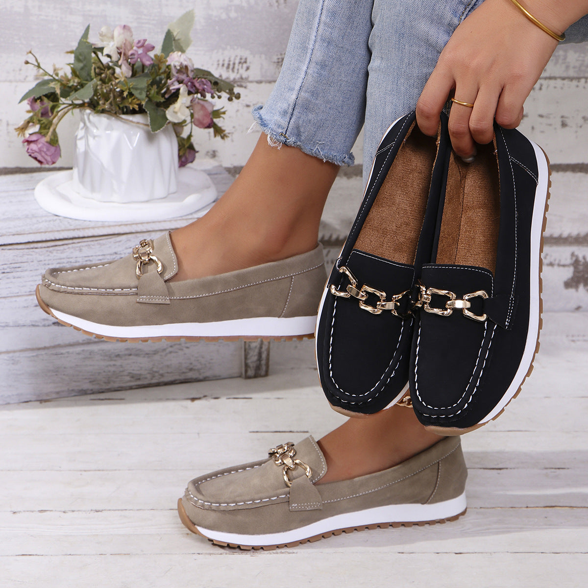 Humtto Classic Suede Loafers for Women | Orthopedic Pain Relief & Arch Support