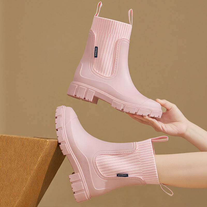 Womens Chelsea Rain Boots with Arch Support | Waterproof Ankle Boots