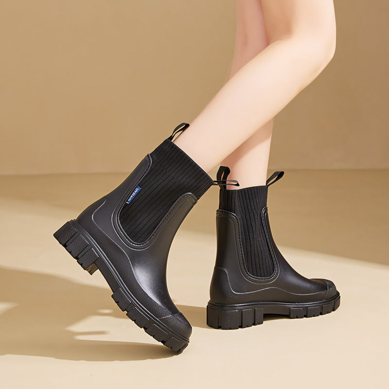 Womens Chelsea Rain Boots with Arch Support | Waterproof Ankle Boots
