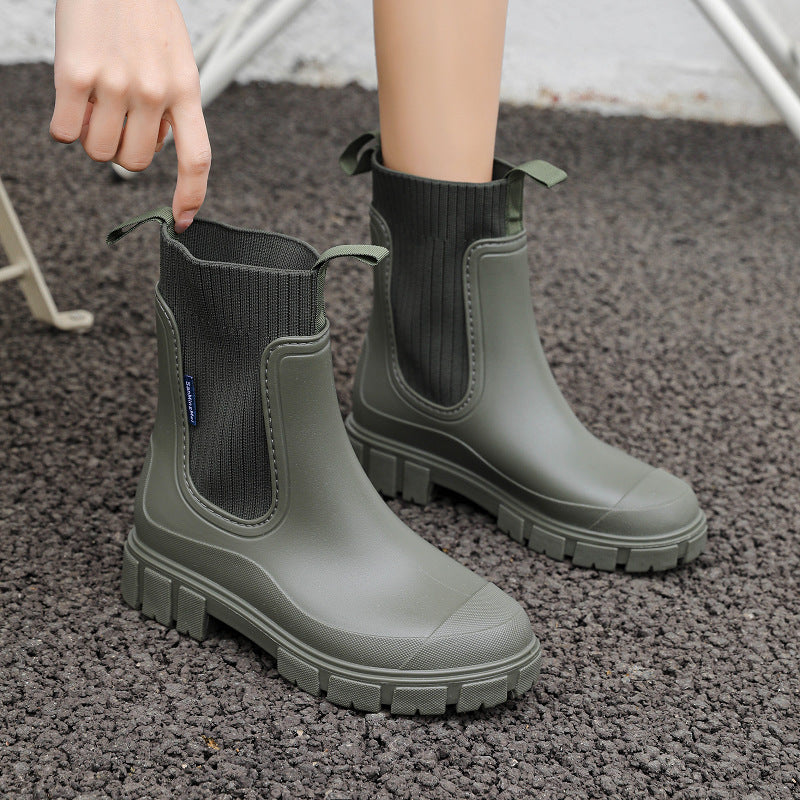 Womens Chelsea Rain Boots with Arch Support | Waterproof Ankle Boots