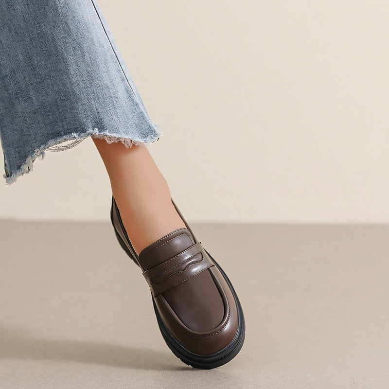Humtto Women’s Wide Fit Slip On Flatform Loafers | Orthopedic Autumn Pain Relief Shoes