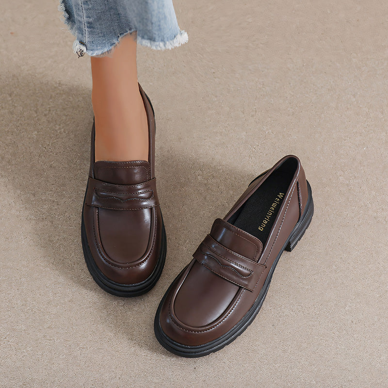 Humtto Women’s Wide Fit Slip On Flatform Loafers | Orthopedic Autumn Pain Relief Shoes