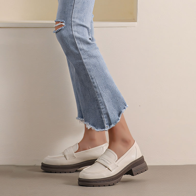 Humtto Women’s Wide Fit Slip On Flatform Loafers | Orthopedic Autumn Pain Relief Shoes