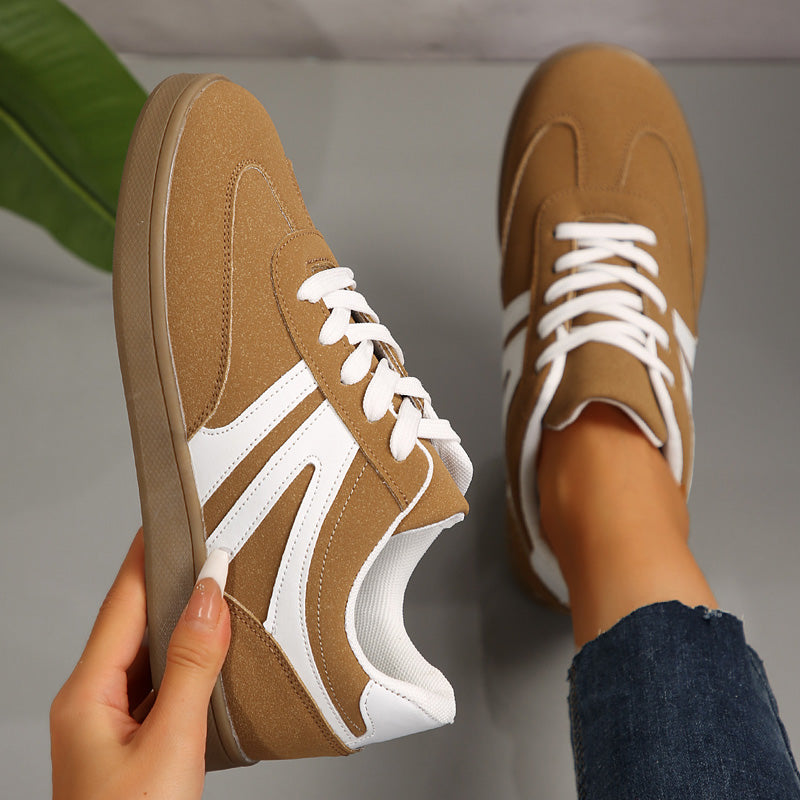 Women’s Supportive Wide Fit Lace-Up Sneakers–Orthopedic Casual Trainers