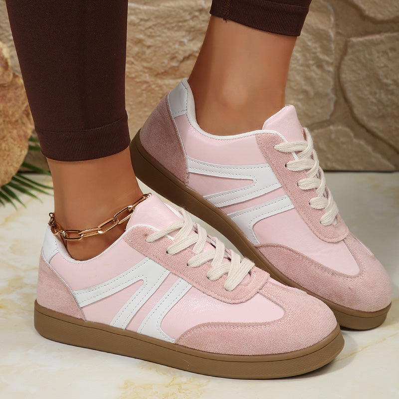 Women’s Supportive Wide Fit Lace-Up Sneakers–Orthopedic Casual Trainers
