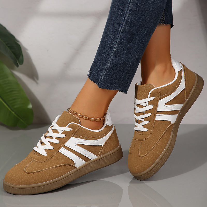 Women’s Supportive Wide Fit Lace-Up Sneakers–Orthopedic Casual Trainers