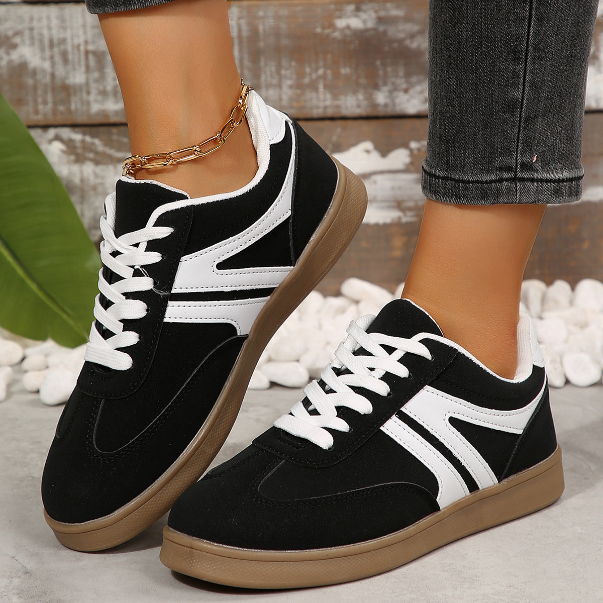 Women’s Supportive Wide Fit Lace-Up Sneakers–Orthopedic Casual Trainers