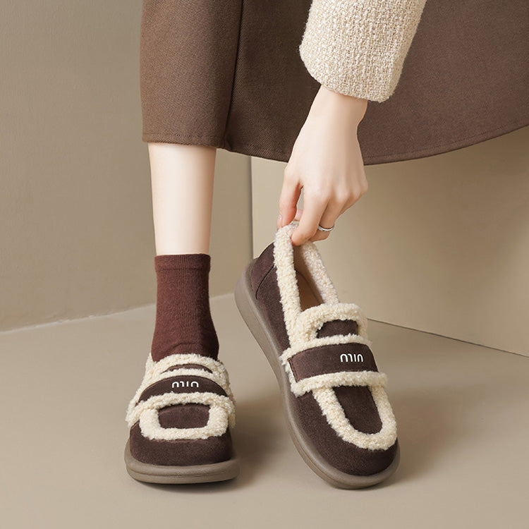 Womens Orthopedic Fleece Loafers | Warm Vegan Suede Slip-On Shoes