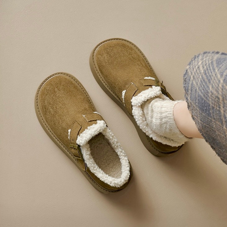 Womens Platform Mary Janes with Arch Support | Suede Fleece-Lined Shoes