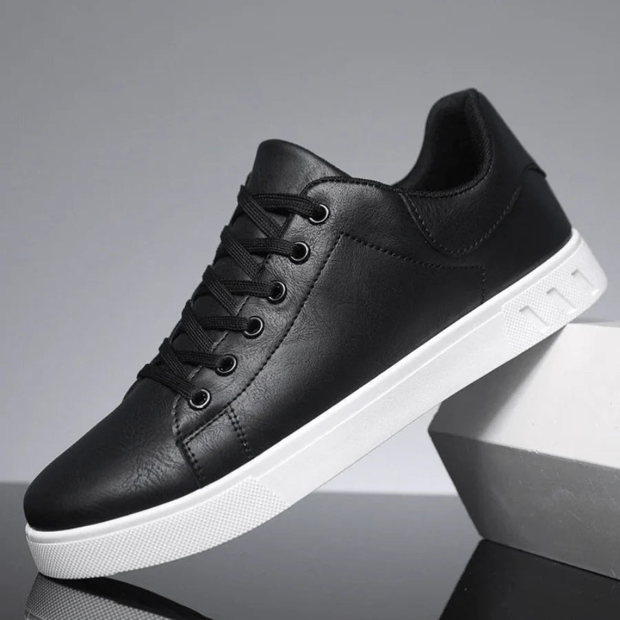 Humtto Ergonomic Leather Sneakers for Men with All-Day Support