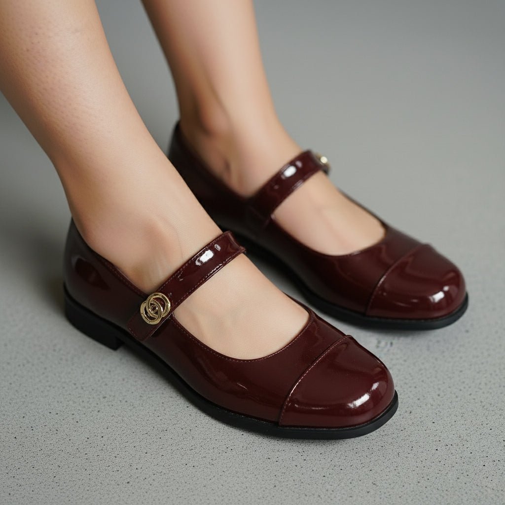Humtto Premium Leather Mary Jane Flats | Orthopedic Arch Support for All - Day Pain Relief - Humtto UK