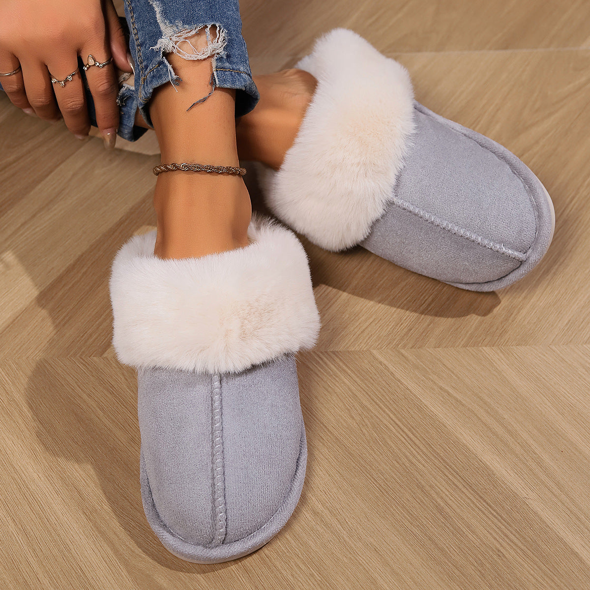 Humtto Women’s Comfortable Warm Slippers–Faux Fur,Anti Slip,Foot Care