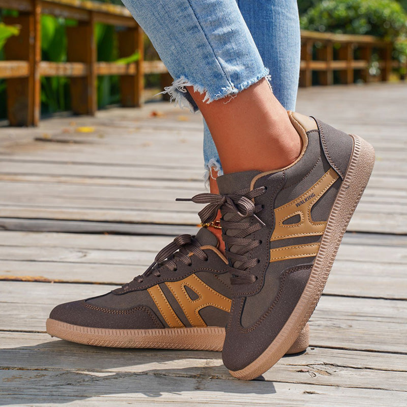 Humtto Women’s Orthopedic Sneakers-Wide Fit Suede Trainers for Comfort