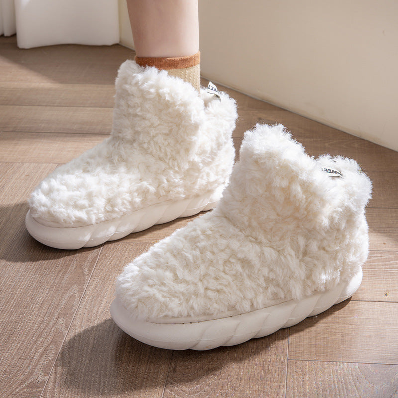 Humtto Women’s Warm Ankle Boots – Plush Fleece Lined Winter Slippers