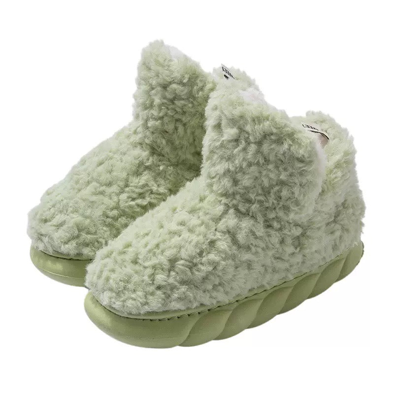 Humtto Women’s Warm Ankle Boots – Plush Fleece Lined Winter Slippers